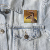 Witstaarthert, Odocoileus virginianus, Vierkante Button 5,1 Cm (In situ)