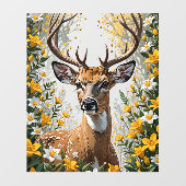 Witstaarthert omgeven door gele jessamine raamsticker (Vel)