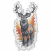 Witstaarthert op maat gesneden vinyl sticker (Voorkant)