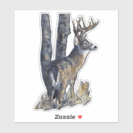 Witstaarthert sticker