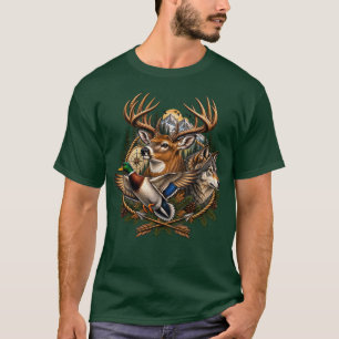 Witstaarthert Wolf Wilde Eend Jacht Natuur T-shirt