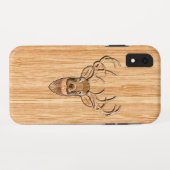 Witstaartherten Kop Houtnerf Stijl Decor Case-Mate iPhone Case (Achterkant (horizontaal))