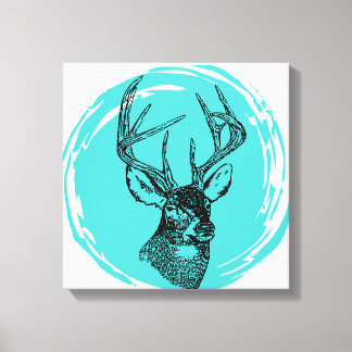 witstaarthertenkop canvas afdruk