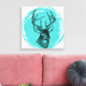 witstaarthertenkop canvas afdruk (Insitu (Woonkamer))