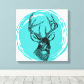 witstaarthertenkop canvas afdruk (Insitu (Houten vloer))