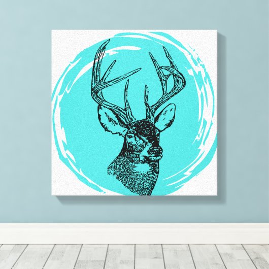 witstaarthertenkop canvas afdruk (Insitu (Houten vloer))