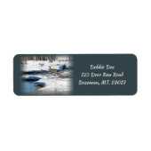 Witstaartje bij de rivier etiket (Voorkant)