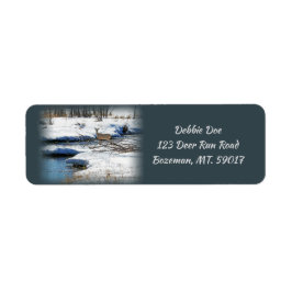 Witstaartje bij de rivier etiket