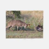 Witstaartslang vecht tegen Wilde Turkije Fleece Deken (Voorkant (Horizontaal))