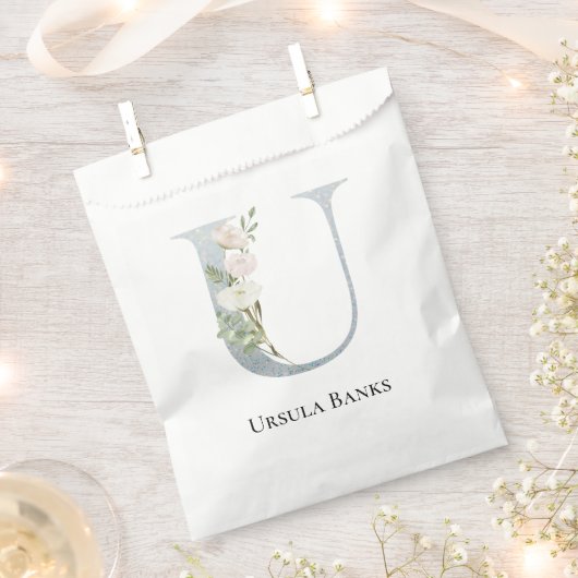 Witste witte bloemige bedankzakje (Geknipt)