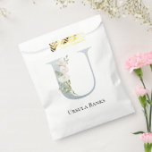 Witste witte bloemige bedankzakje (Gezegeld)