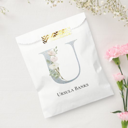 Witste witte bloemige bedankzakje (Gezegeld)