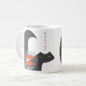 Witte 11 oz Klassieke Mok/Pisces-cat afbeelding Koffiemok (Voorkant links)