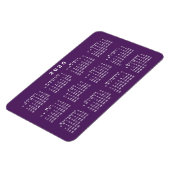 Witte 2025 Kalender op Paarse achtergrond Sjabloon Magneet (Linkerzijde)
