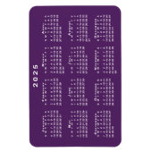 Witte 2025 Kalender op Paarse achtergrond Sjabloon Magneet (Verticaal)
