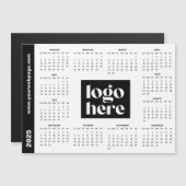 Witte 2025 Zakelijke Logo Magnetische Kalender (Voorkant / Achterkant)