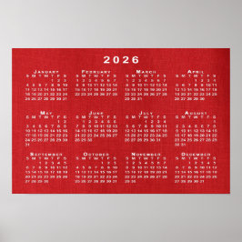 Witte 2026 Agenda op Aanpasbare Foto Poster