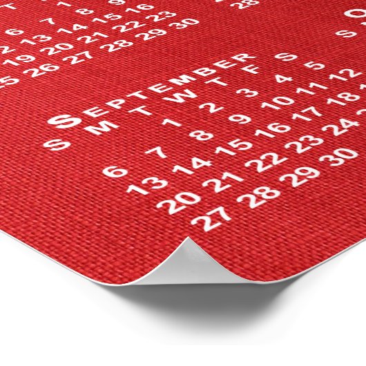 Witte 2026 kalender op aanpasbare foto poster (Hoek)