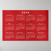 Witte 2026 kalender op aanpasbare foto poster (Voorkant)