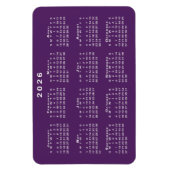 Witte 2026 Kalender op Paarse achtergrond Sjabloon Magneet (Verticaal)