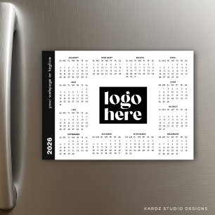 Witte 2026 Zakelijk Logo Magnetische Kalender