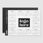 Witte 2026 Zakelijke Logo Magnetische Kalender (Voorkant / Achterkant)