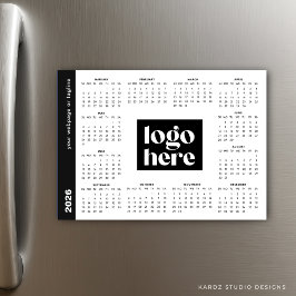 Witte 2026 Zakelijke Logo Magnetische Kalender