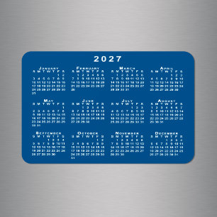 Witte 2027 Agenda Blauw Achtergrond Sjabloon Magneet