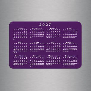 Witte 2027 Agenda Paarse Achtergrond Sjabloon Magneet