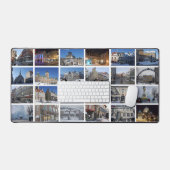 Witte 24 foto-collageraster op maat voor reizen bureaumat (Keyboard & Muis)