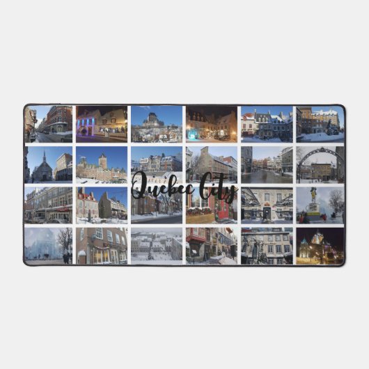 Witte 24 foto-collageraster op maat voor reizen bureaumat (Voorkant)
