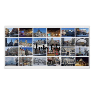 Witte 24 foto-collageraster op maat voor reizen perfect poster