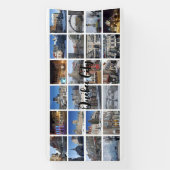 Witte 24 foto-collageraster op maat voor reizen spandoek (Verticaal)