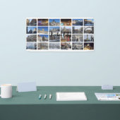 Witte 24 foto-collageraster op maat voor reizen spandoek (Beurs)