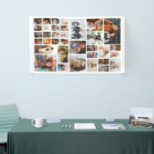 Witte 35 Foto Collage Aangepaste Verjaardagsbanner Spandoek (Beurs)