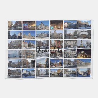 Witte 36 foto-collageraster op maat voor reizen theedoek