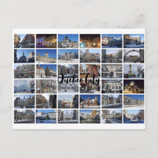 Witte 36 foto-collageraster op reis aangepast briefkaart