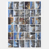 Witte 36 foto-collageraster Reis op maat Fleece Deken (Voorkant)
