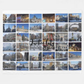 Witte 36 foto-collageraster Reis op maat Fleece Deken (Voorkant (Horizontaal))