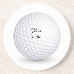 Witte 3-D Golfbal Ronde Zandsteen Onderzetter