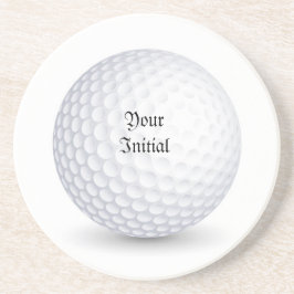 Witte 3-D golfbal ronde zandstenen onderzetter