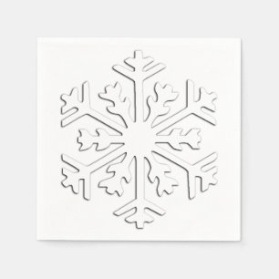Witte 3-d sneeuwvlok op een witte achtergrond servetten