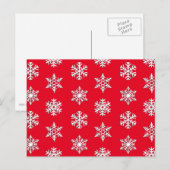 Witte 3-D sneeuwvlokken, achtergrond Briefkaart (Voorkant / Achterkant)