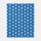 Witte 3-D sneeuwvlokken, achtergrond Fleece Deken (Voorkant)