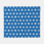 Witte 3-D sneeuwvlokken, achtergrond Fleece Deken (Voorkant (Horizontaal))