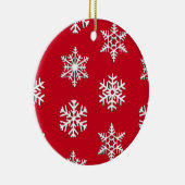 Witte 3-D sneeuwvlokken, achtergrond Keramisch Ornament (Rechts)