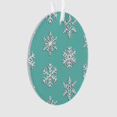 Witte 3-D sneeuwvlokken,  achtergrond Ornament (voorkant)