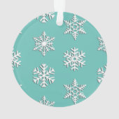 Witte 3-D sneeuwvlokken,  achtergrond Ornament (achterkant)