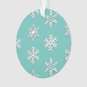 Witte 3-D sneeuwvlokken,  achtergrond Ornament (voorkant)