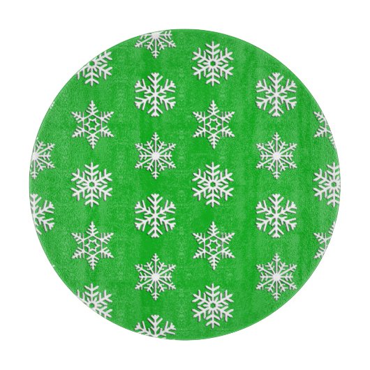 Witte 3-D sneeuwvlokken, achtergrond Snijplank (Voorkant)